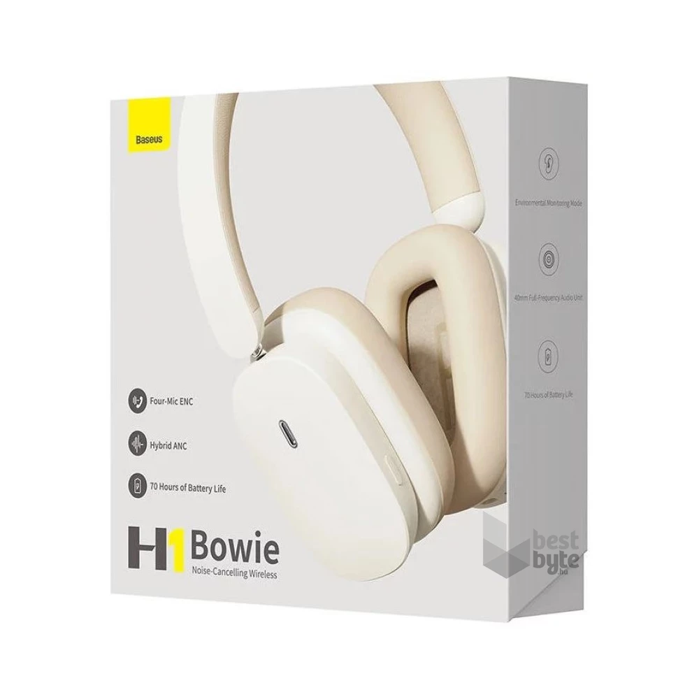 Baseus Bowie H1 ANC Bluetooth fehér fejhallgató