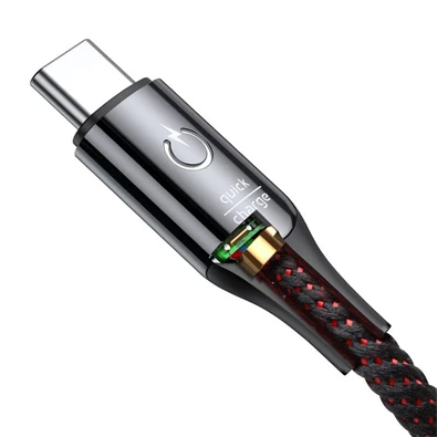 Baseus C-shaped 3A 1m fekete intelligens vezérlővel ellátott USB Type-C kábel