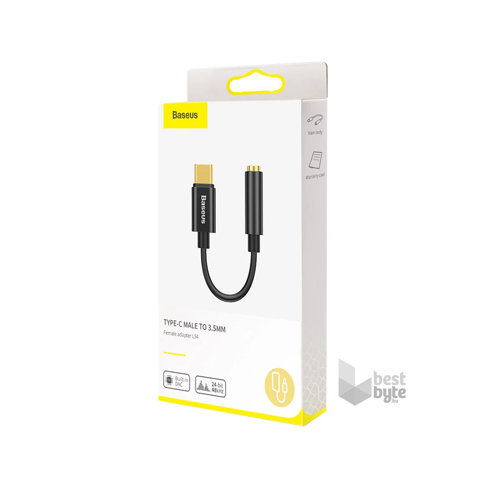 Baseus CATL54-01 USB-C - 3,5 mm jack fekete adapter