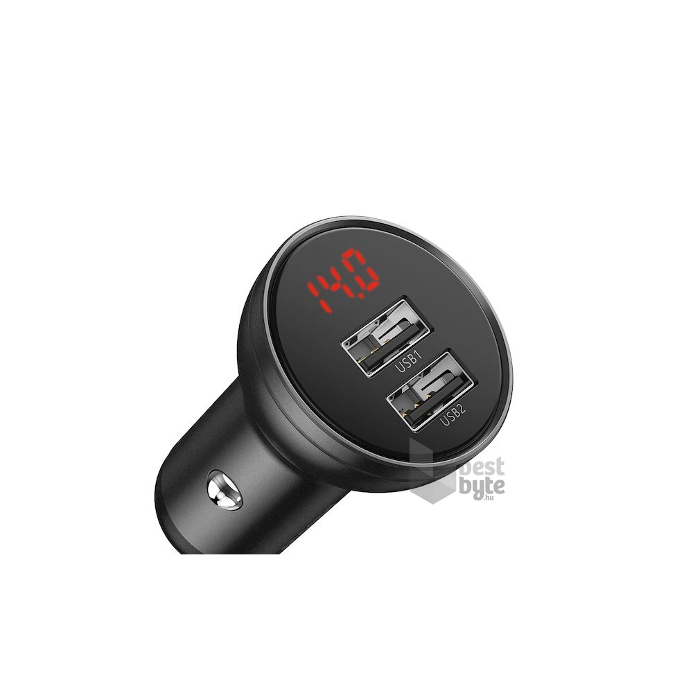Baseus CCBX-0G 24W 4,8A 2xUSB szürke autós töltő