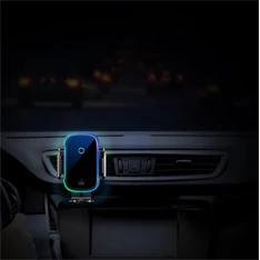 Baseus Car Mount 4,7-6,5" vezeték nélküli műszerfalra és szellőzőrácsba rögzíthető fekete autós Qi töltő és telefontartó