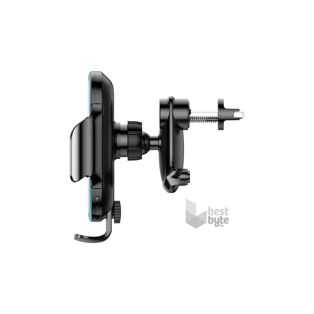 Baseus Car Mount 4,7-6,5" vezeték nélküli műszerfalra és szellőzőrácsba rögzíthető fekete autós Qi töltő és telefontartó
