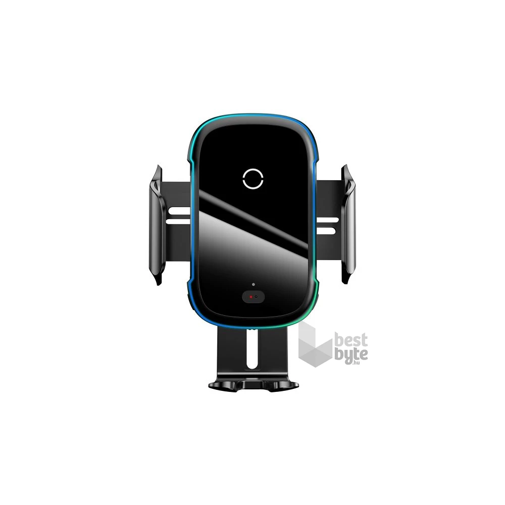 Baseus Car Mount 4,7-6,5" vezeték nélküli műszerfalra és szellőzőrácsba rögzíthető fekete autós Qi töltő és telefontartó