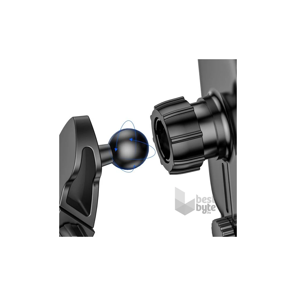 Baseus Car Mount 4,7-6,5" vezeték nélküli műszerfalra és szellőzőrácsba rögzíthető fekete autós Qi töltő és telefontartó