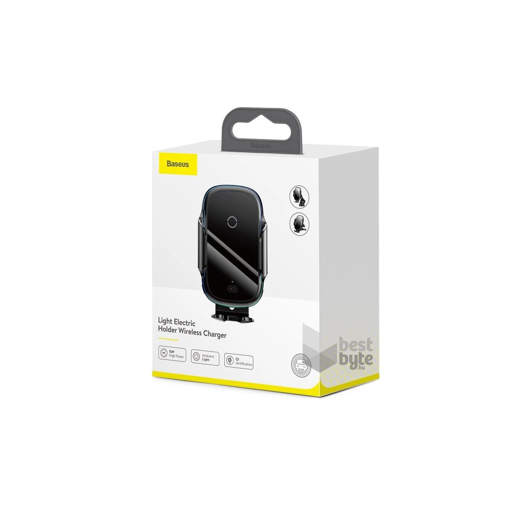 Baseus Car Mount 4,7-6,5" vezeték nélküli fekete autós Qi töltő és telefontartó (Újracsomagolt)