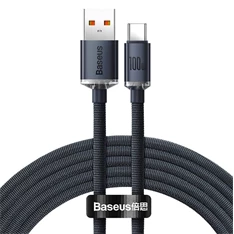 Baseus Crystal Shine Series USB-C kábel CAJY000401, 100W, 1.2m, fekete