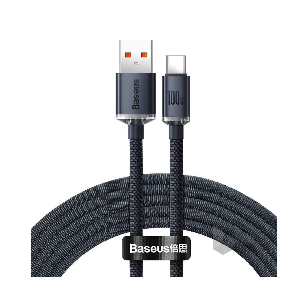 Baseus Crystal Shine Series USB-C kábel CAJY000401, 100W, 1.2m, fekete