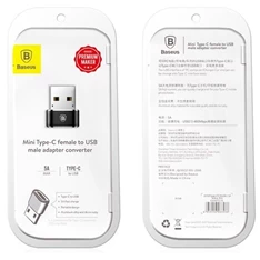 Baseus Exquisite USB apa to USB Type-C anya fekete adapter