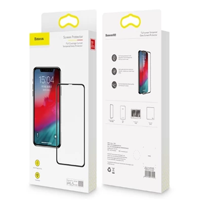 Baseus Full-coverage iPhone XR 6.1 fekete 0.3 mm edzettüveg kijelzővédő fólia