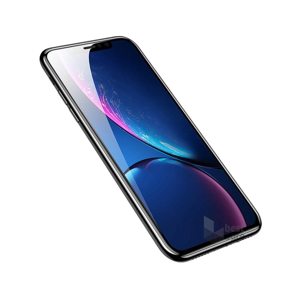 Baseus Full-coverage iPhone XR 6.1 fekete 0.3 mm edzettüveg kijelzővédő fólia