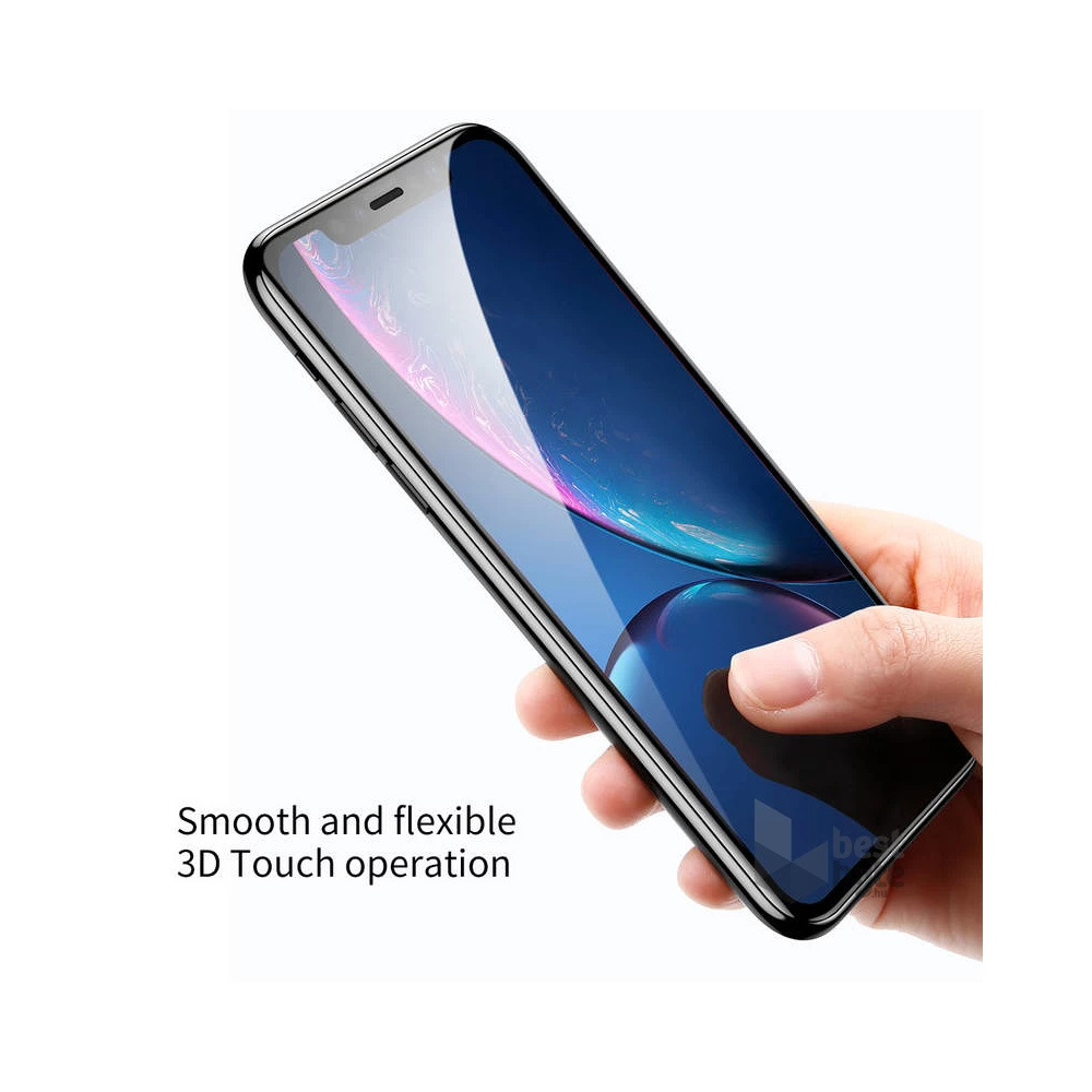 Baseus Full-coverage iPhone XR 6.1 fekete 0.3 mm edzettüveg kijelzővédő fólia