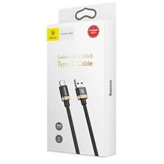 Baseus Golden Belt Series 3A 1,5m USB 3.0 - USB Type-C fekete-arany kábel