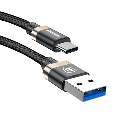 Baseus Golden Belt Series 3A 1,5m USB 3.0 - USB Type-C fekete-arany kábel