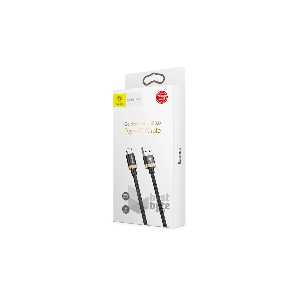 Baseus Golden Belt Series 3A 1,5m USB 3.0 - USB Type-C fekete-arany kábel