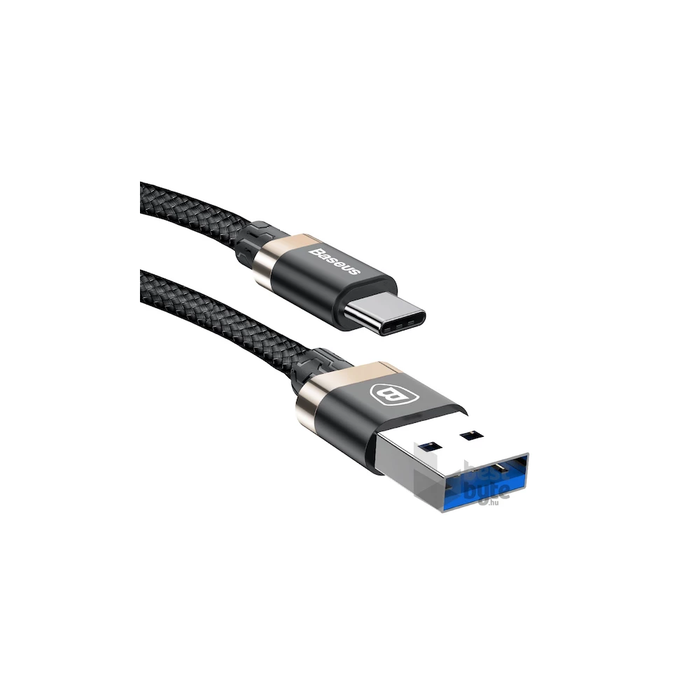 Baseus Golden Belt Series 3A 1,5m USB 3.0 - USB Type-C fekete-arany kábel