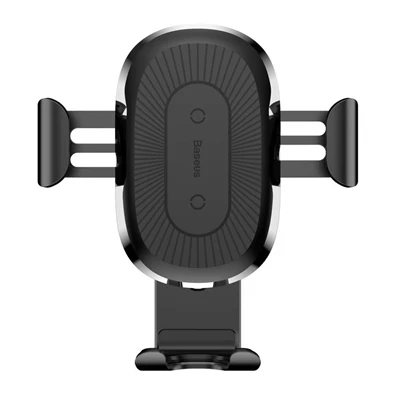 Baseus Gravity Qi 4-6,5" vezeték nélküli szellőzőrácsba rögzíthető fekete autós telefon tartó