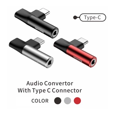 Baseus L41 USB Type-C - Type-C + 3.5mm fekete elosztó