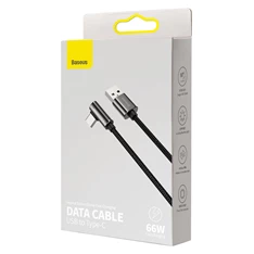 Baseus Legend Series CATCS-C01, 66W, 2m, fekete derékszögű USB-C gyorstöltő kábel
