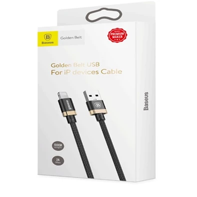Baseus Golden Belt Series 2A 1,5m Lightning > USB fekete-arany kábel