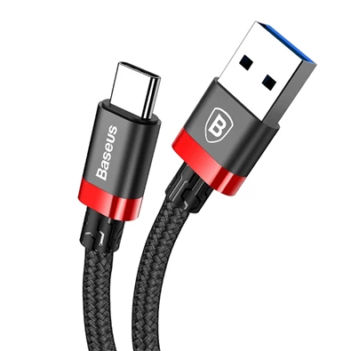 Baseus Golden Belt Series 2A 1,5m Lightning > USB fekete-piros kábel