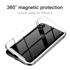 Baseus Magnetic iPhone X ezüst mágneses tok