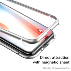 Baseus Magnetic iPhone X ezüst mágneses tok