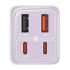 Baseus P10162701533-00 GAN6 Pro 65W lila hálózati gyorstöltő adapter