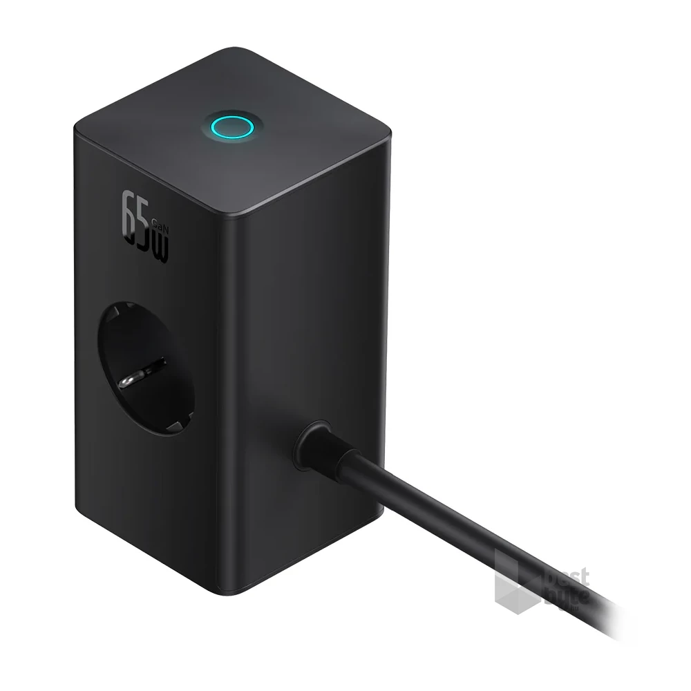 Baseus PSLR000301 PowerCombo 65W fekete hálózati töltő és elosztó