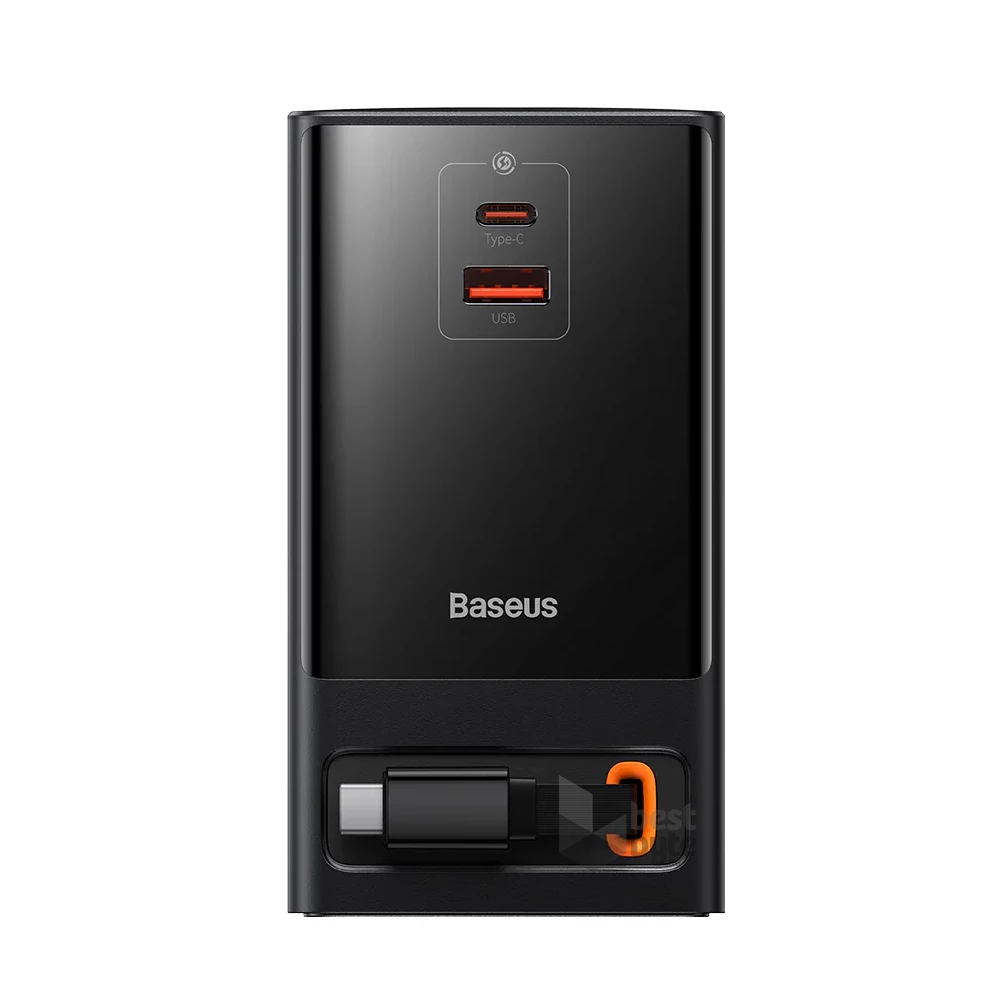 Baseus PSLR000301 PowerCombo 65W fekete hálózati töltő és elosztó