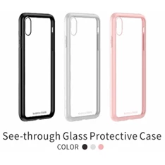 Baseus See-through Glass iPhone XR 6.1 fekete TPU tok