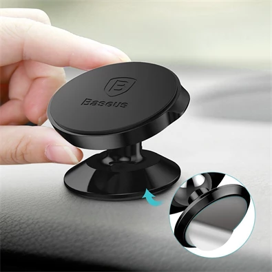 Baseus Small Ears Series mágneses műszerfalra rögzíthető fekete autós telefon tartó
