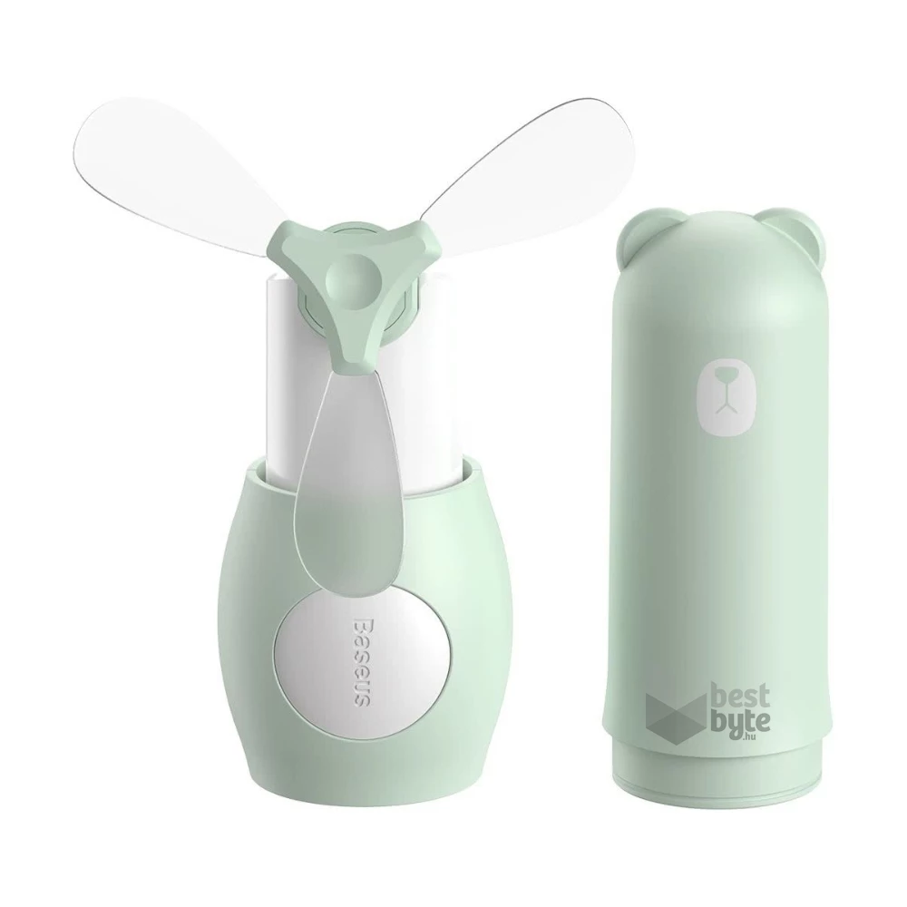 Baseus Tricolor bear 2000mAh zöld hordozható ventilátor és power bank