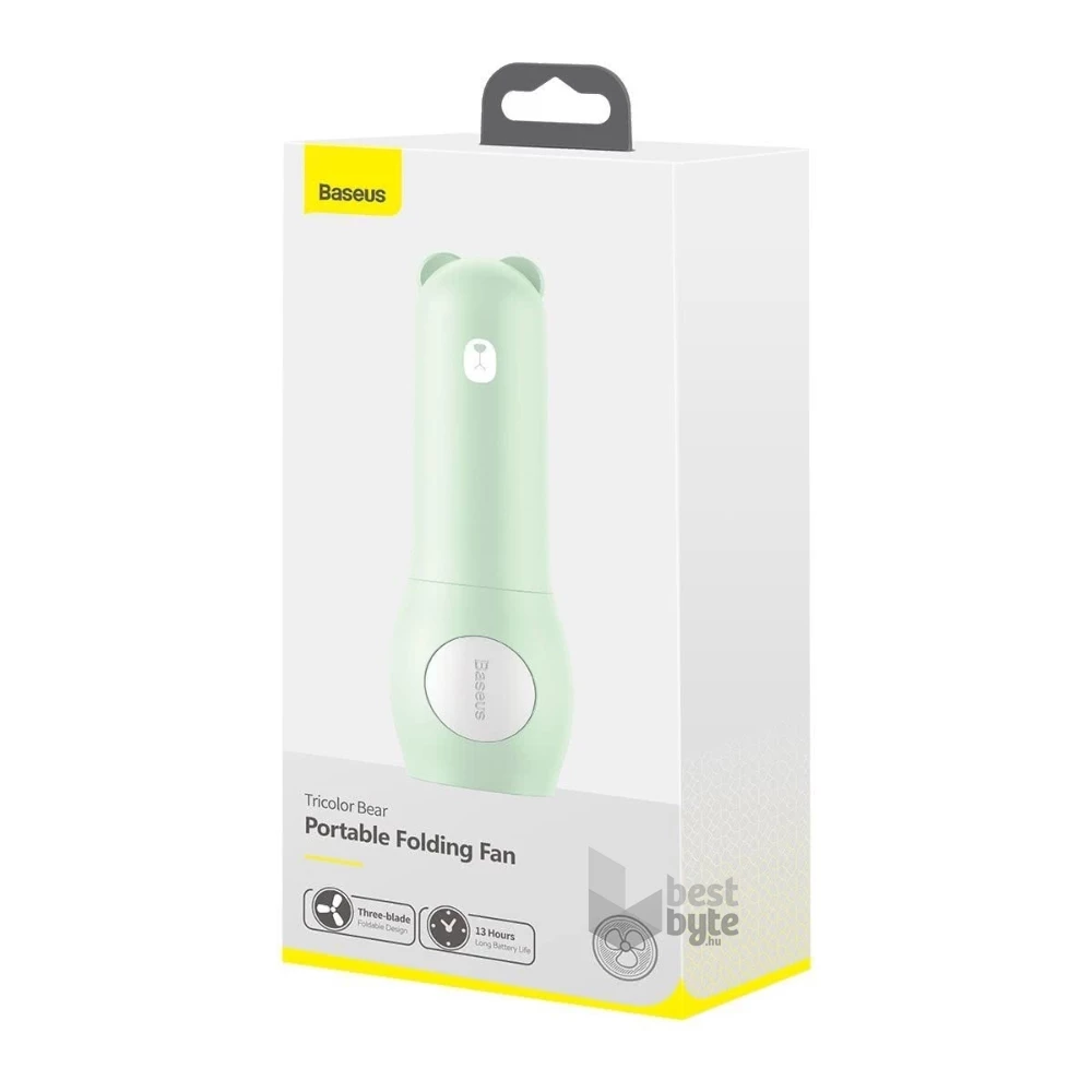 Baseus Tricolor bear 2000mAh zöld hordozható ventilátor és power bank