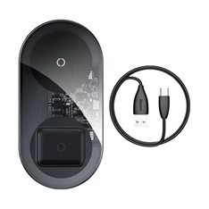 Baseus Simple 18W fekete vezeték nélküli telefon/airpod töltő