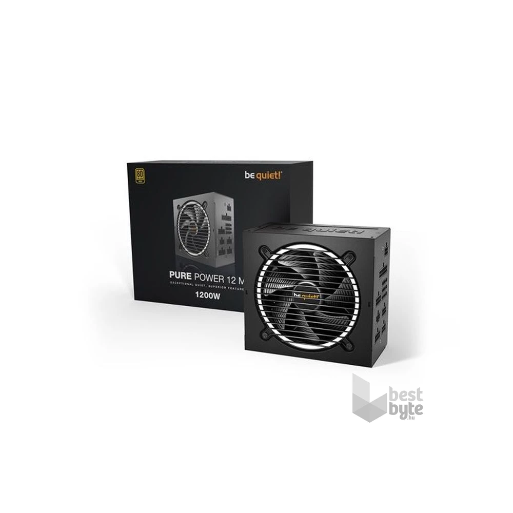 Be Quiet! 1200W - PURE POWER 12 M (80+ Gold, ATX3.0) fekete tápegység
