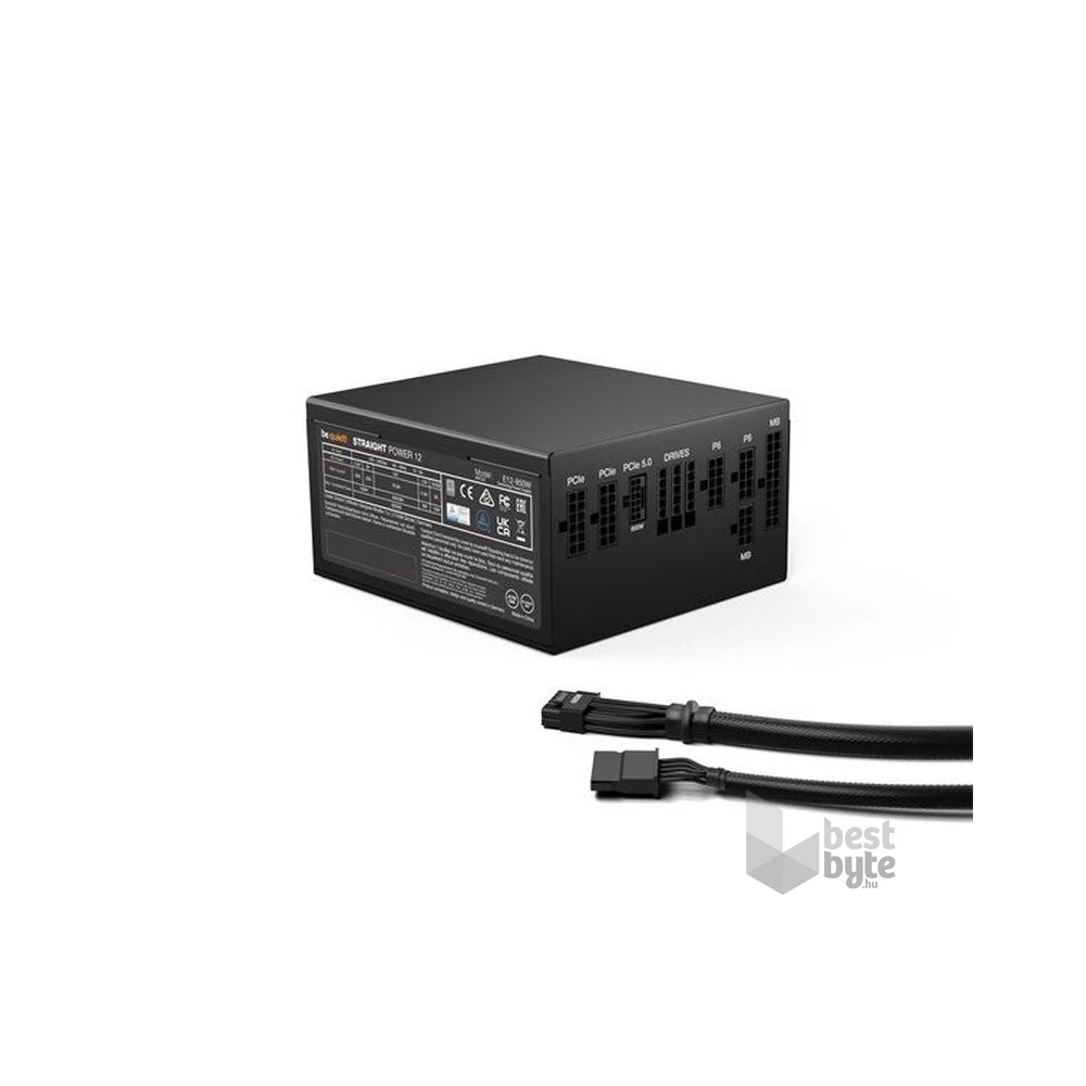 Be Quiet! 850W - STRAIGHT POWER 12 Platinum (80+ Platinum, ATX3.0, moduláris) fekete tápegység