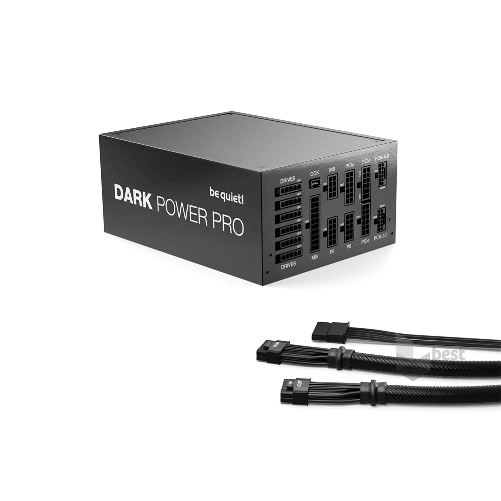 Be Quiet! Dark Power Pro 13 1600W 80+ Titanium (PCIe 5.0) ventillátorral dobozos tápegység