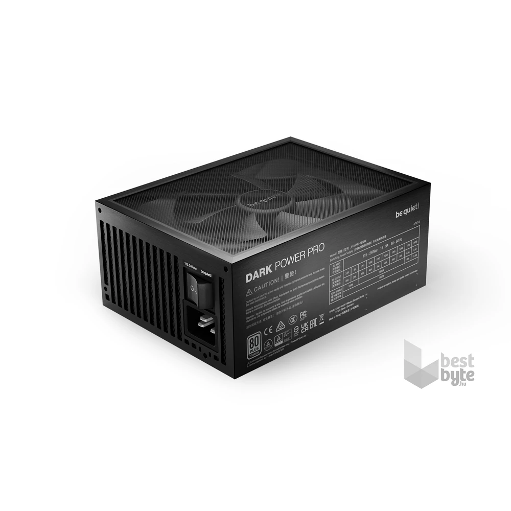 Be Quiet! Dark Power Pro 13 1600W 80+ Titanium (PCIe 5.0) ventillátorral dobozos tápegység