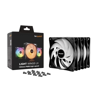Be Quiet! LIGHT WINGS 3db 120mm PWM RGB fekete ventilátor