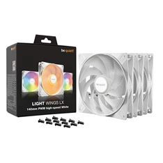 Be Quiet! LIGHT WINGS 3db 140mm PWM RGB fehér ventilátor