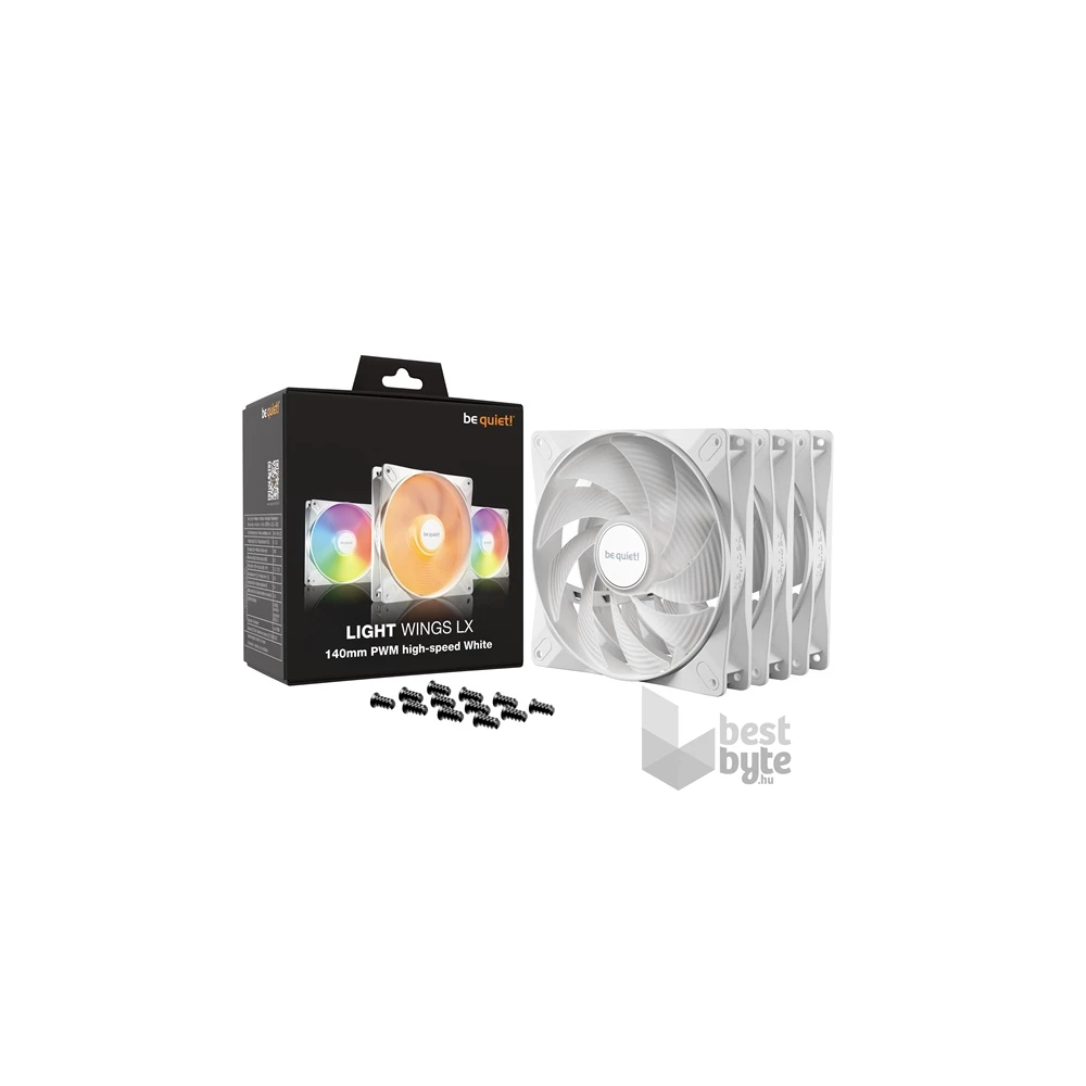 Be Quiet! LIGHT WINGS 3db 140mm PWM RGB fehér ventilátor