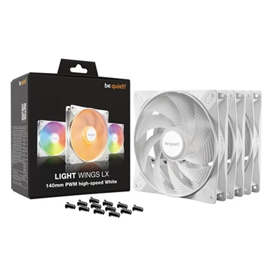 Be Quiet! LIGHT WINGS 3db 140mm PWM RGB fehér ventilátor
