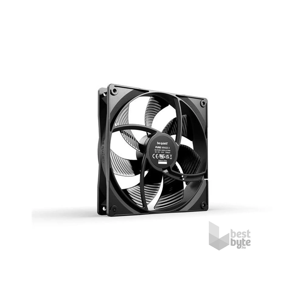 Be Quiet! PURE WINGS 3 PWM (1200rpm, 21,9dB) 140mm fekete ventilátor