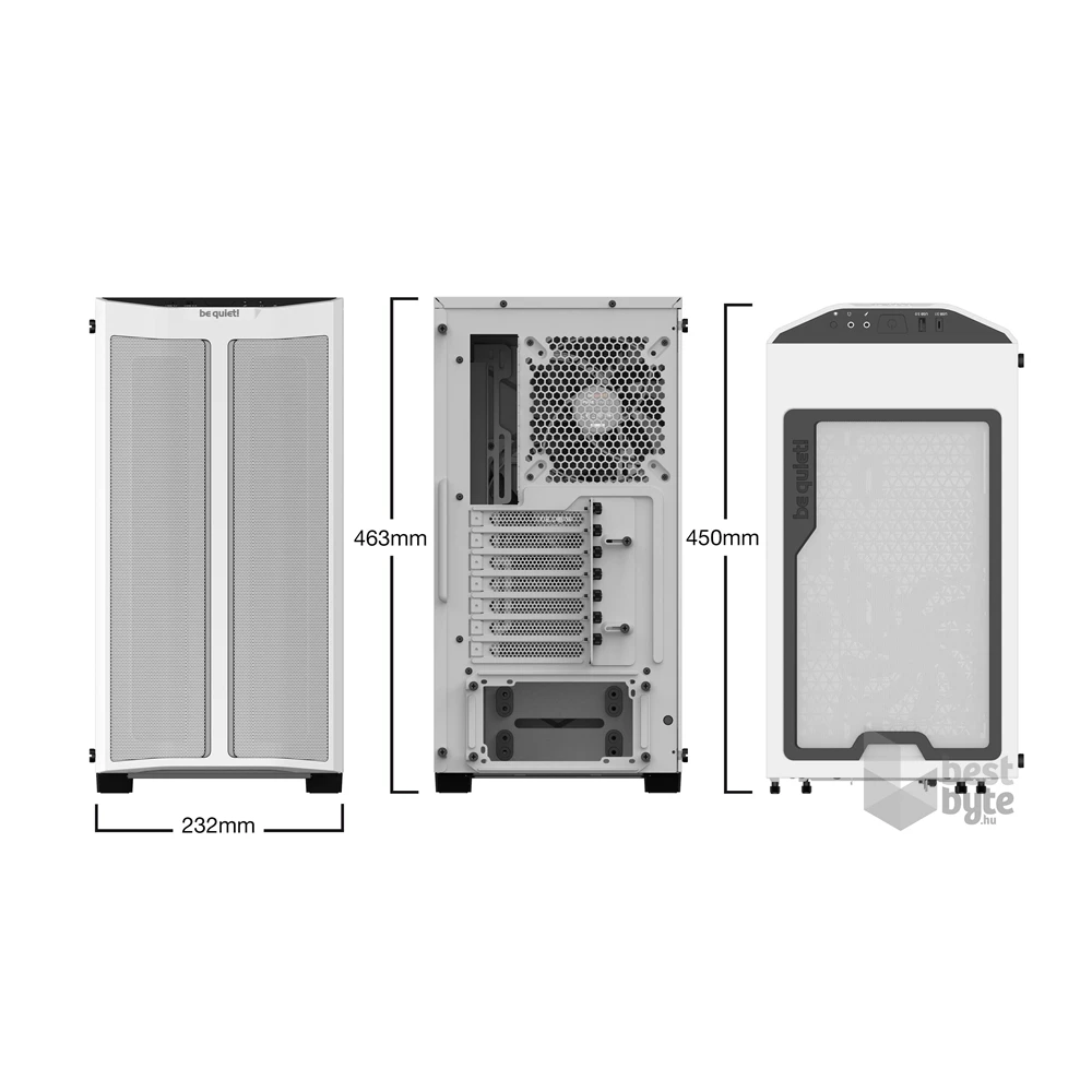 Be Quiet! Pure Base 500DX fehér (táp nélküli) ablakos ATX ház