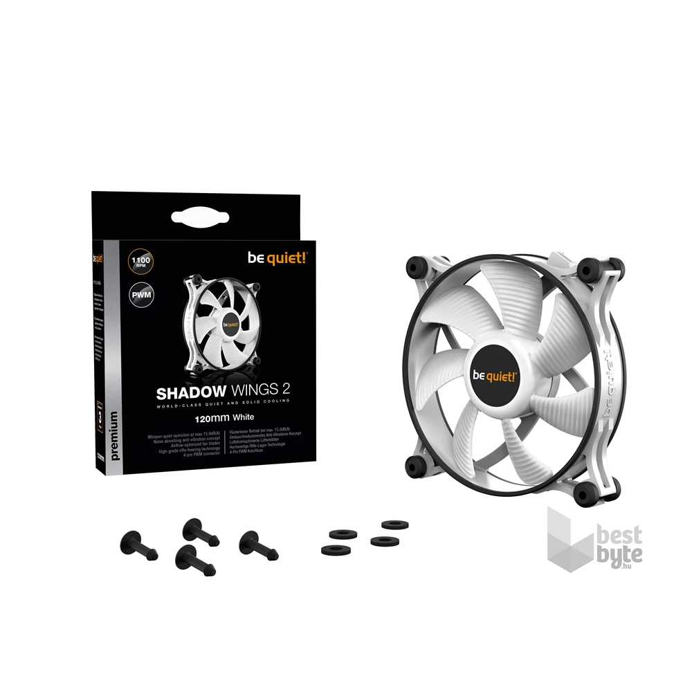 Be Quiet! SHADOW WINGS 2 120mm PWM fehér ventilátor