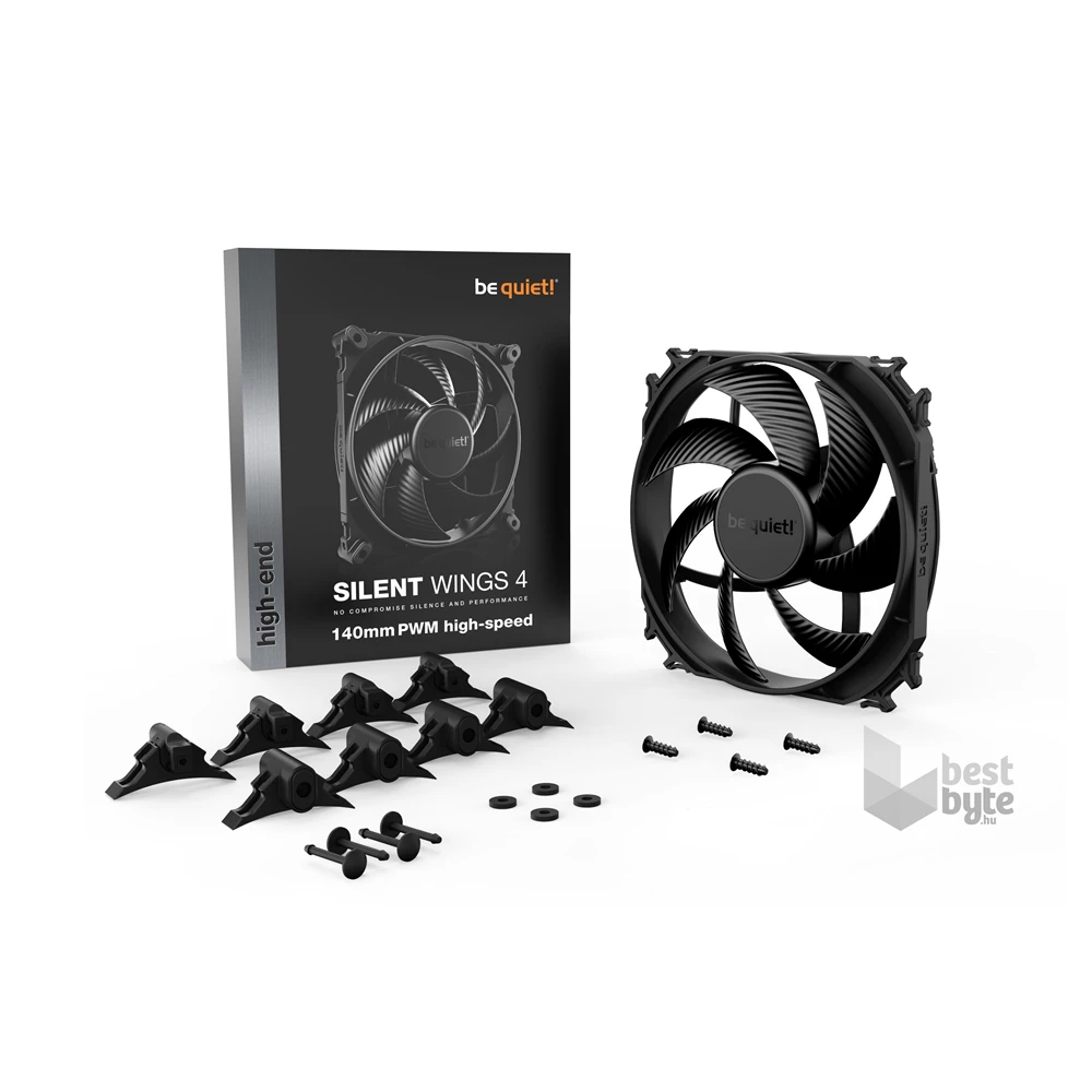 Be Quiet! SILENT WINGS 4 140mm PWM fekete ventilátor