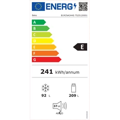 Beko B1RCNA344S inox alulfagyasztós hűtőszekrény