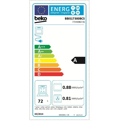 Beko BBIS17300BCS beépíthető fekete sütő