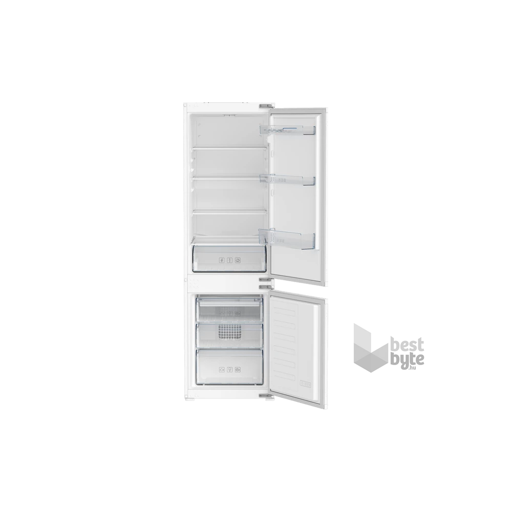 Beko BCSA285K4SN fehér, alulfagyasztós, beépíthető, Hűtő:193L, Fagyasztó:78L, hűtőszekrény