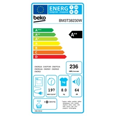 Beko BM3T38230W 8 kg hőszivattyús szárítógép